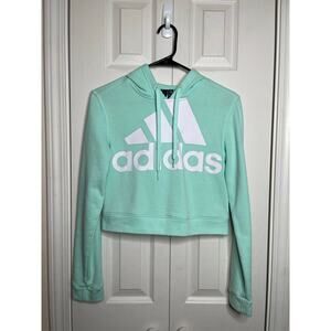 Adidas Womens Size XS Teal Mint Green Cropped Hoodie